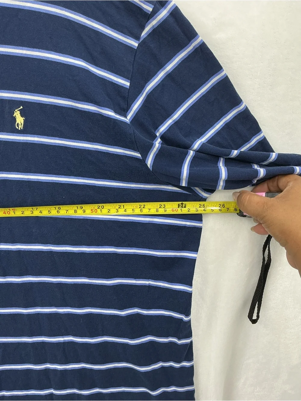 Ralph Lauren Navy & White Stripe Polo 1202